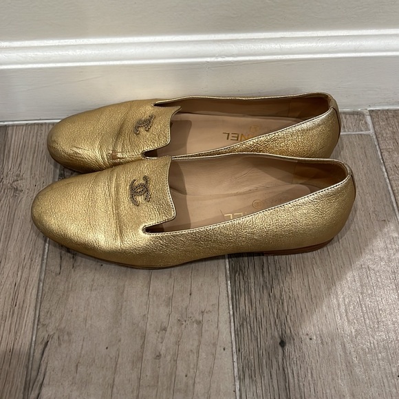 Chanel Gold Loafers - Picture 4 of 6